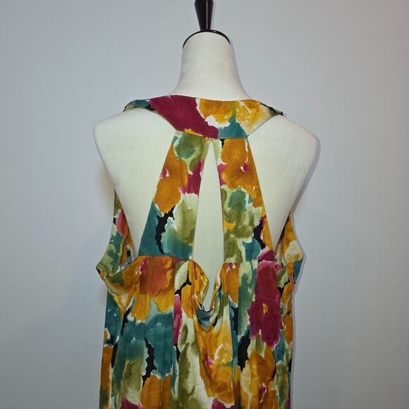 VTG Joni Blair Dress Size 24 XL Floral Maxi Long Button Sleeveless Rayon - Picture 7 of 9